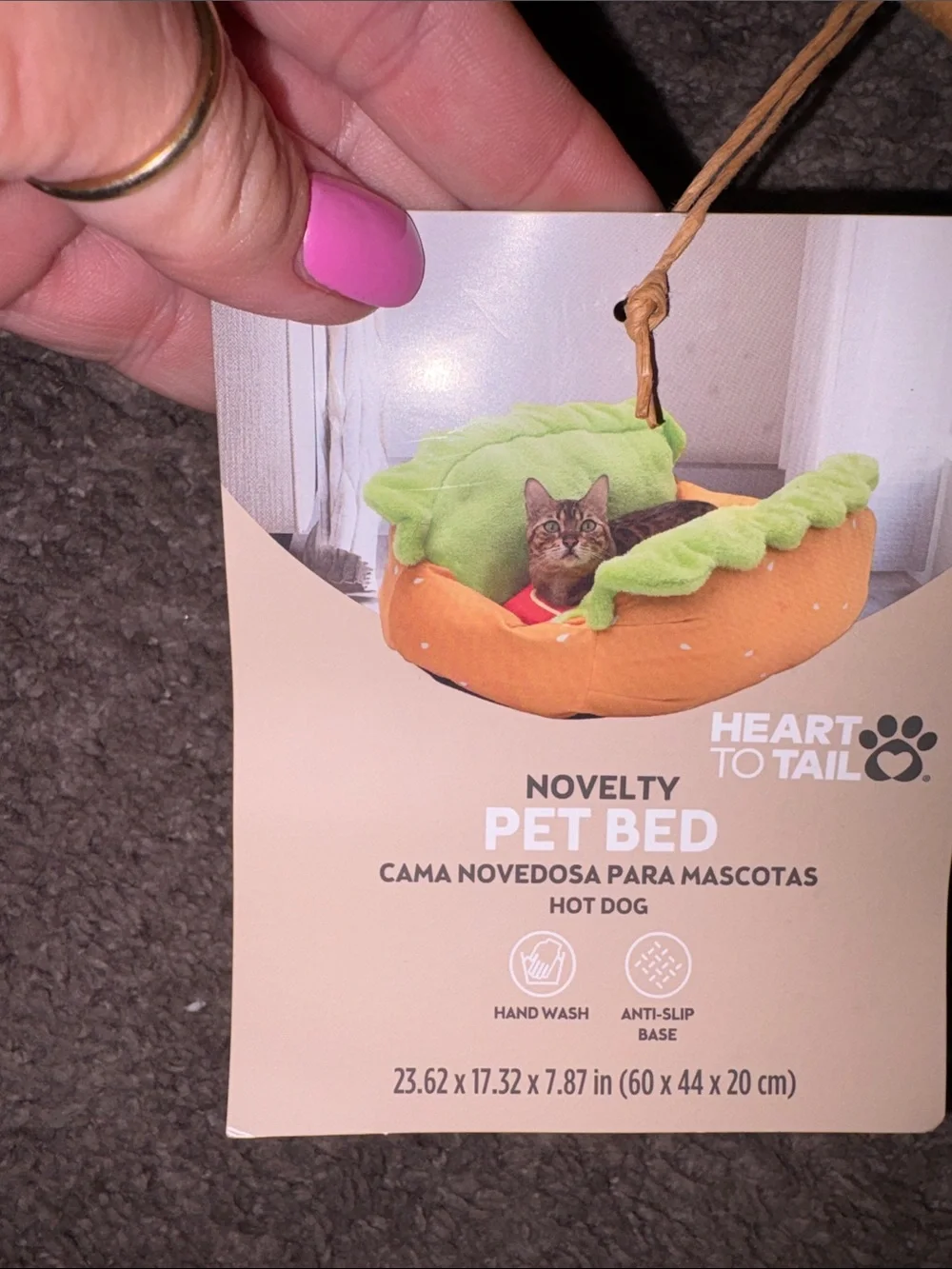 Novelty Hot Dog  Plush Pet Bed - Nwt